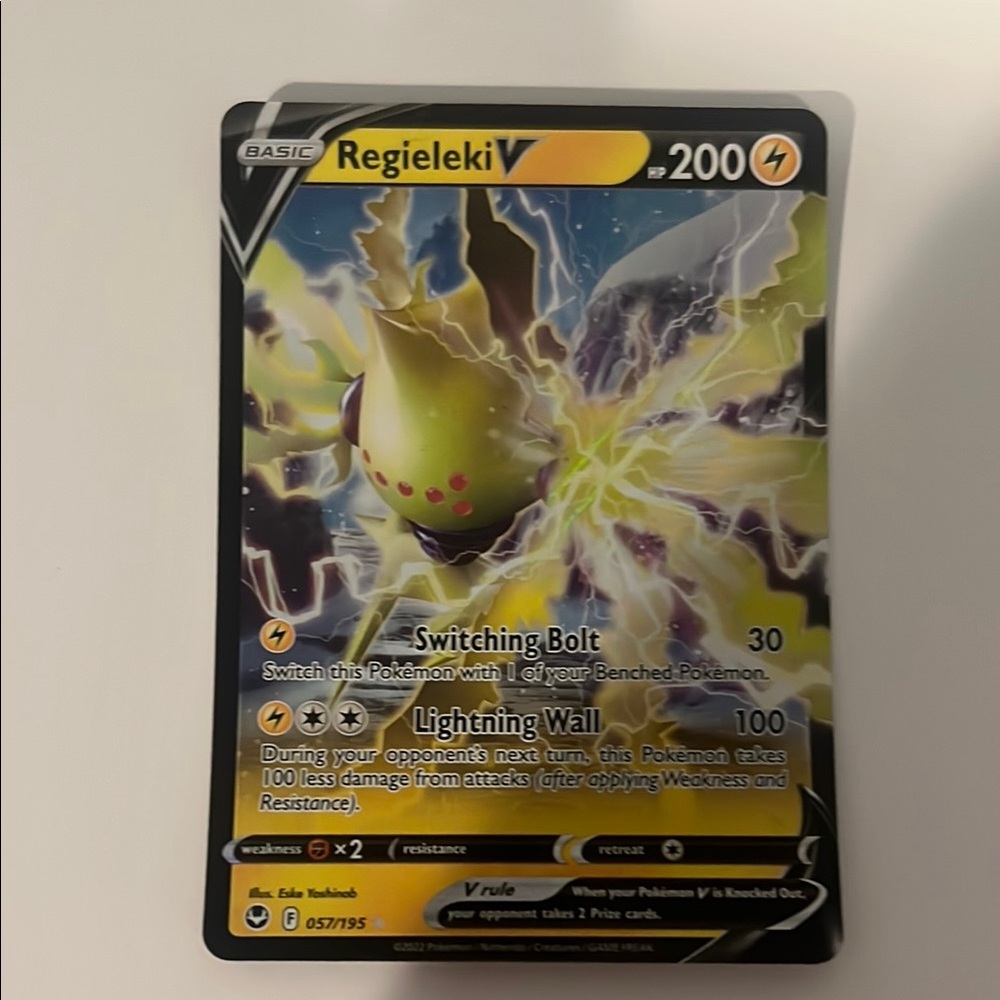 Pokemon Regieleki V Card - Vibrant Yellow and Black